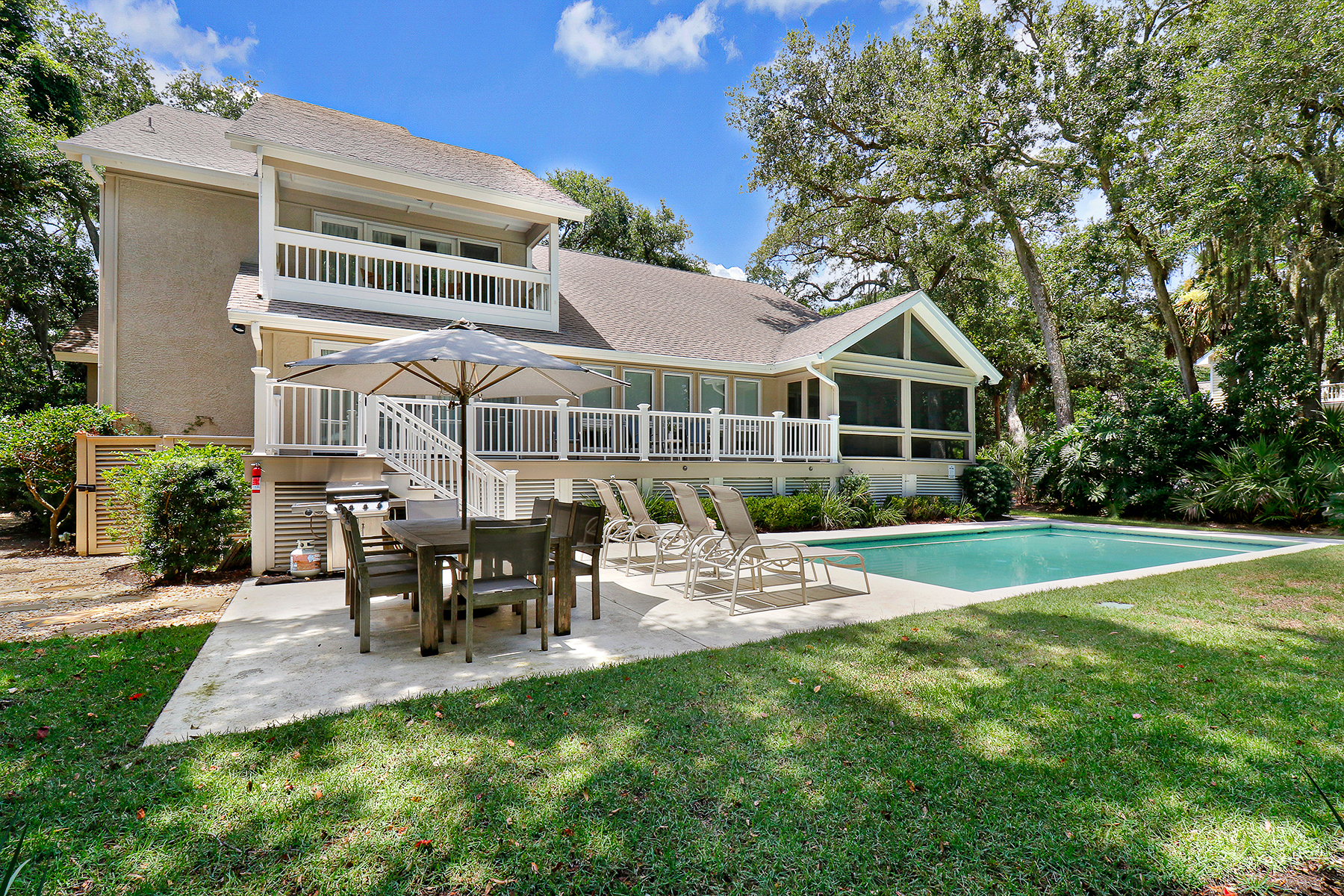 4 Junket | Pool Area with Rear Deck and Screened Porch