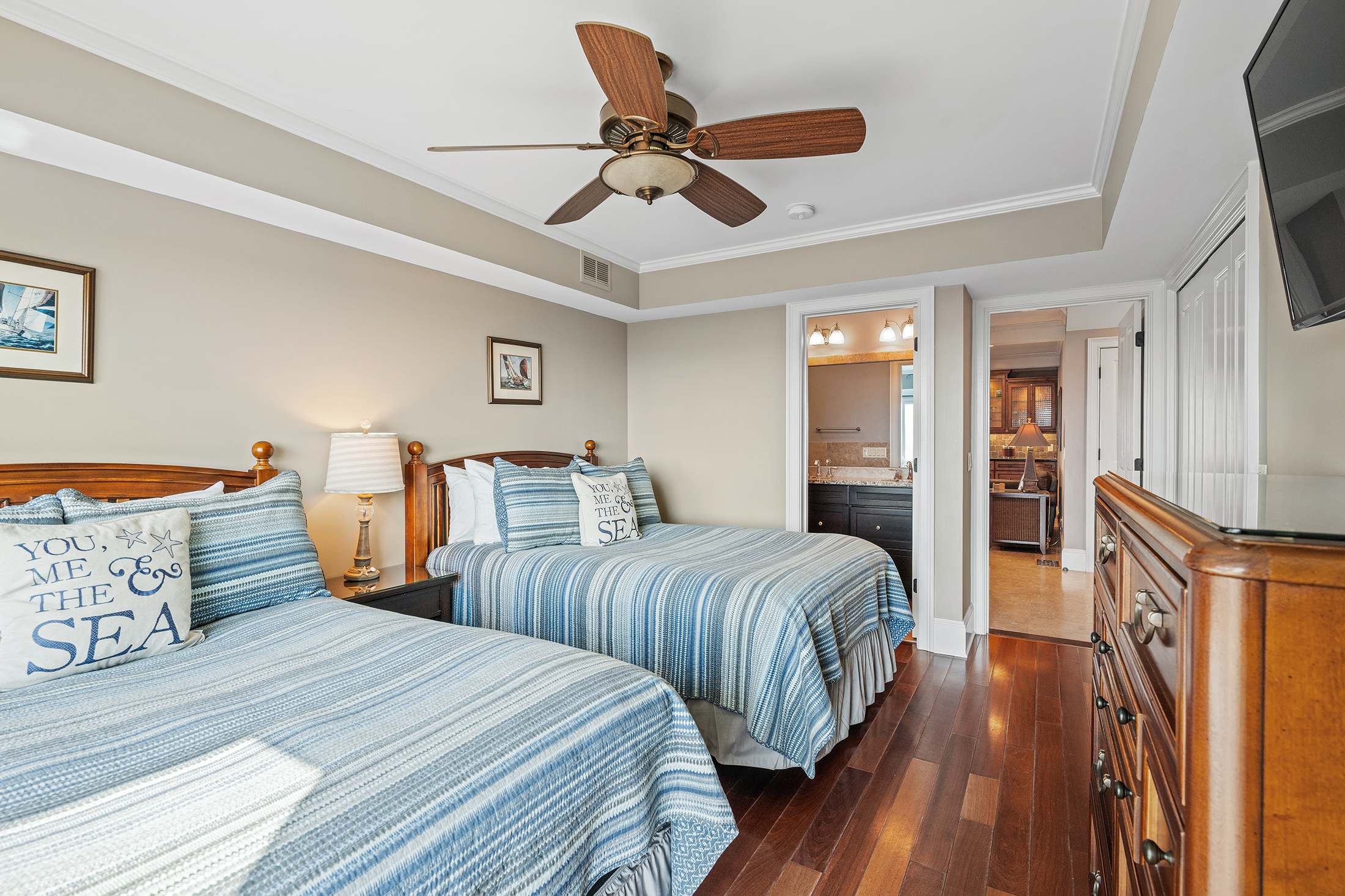 3 Dune Lane | Bedroom 1 w/ 2 queen beds