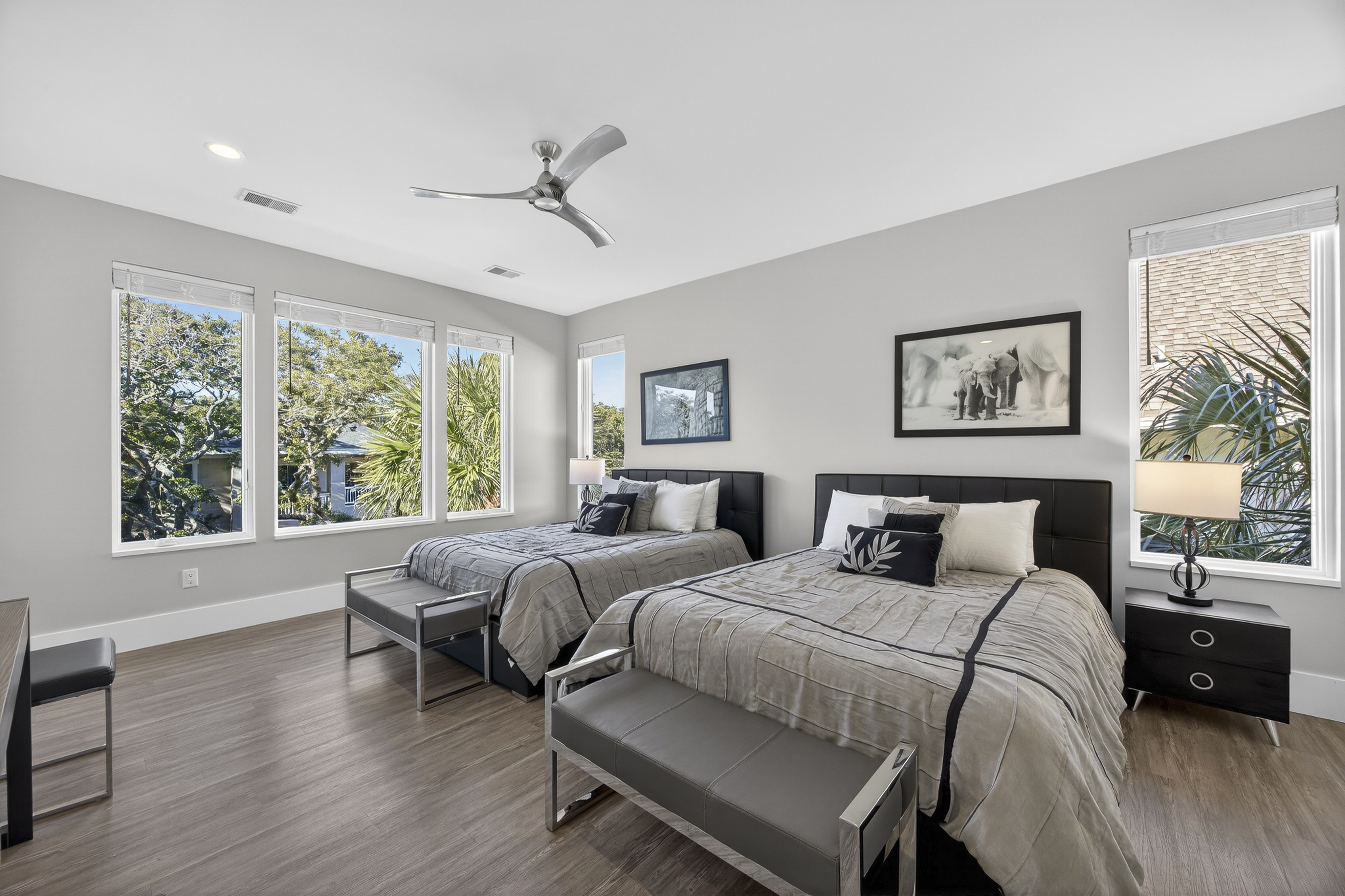 103 Dune Lane | Bedroom 7 two Queen beds w/ ensuite bathroom