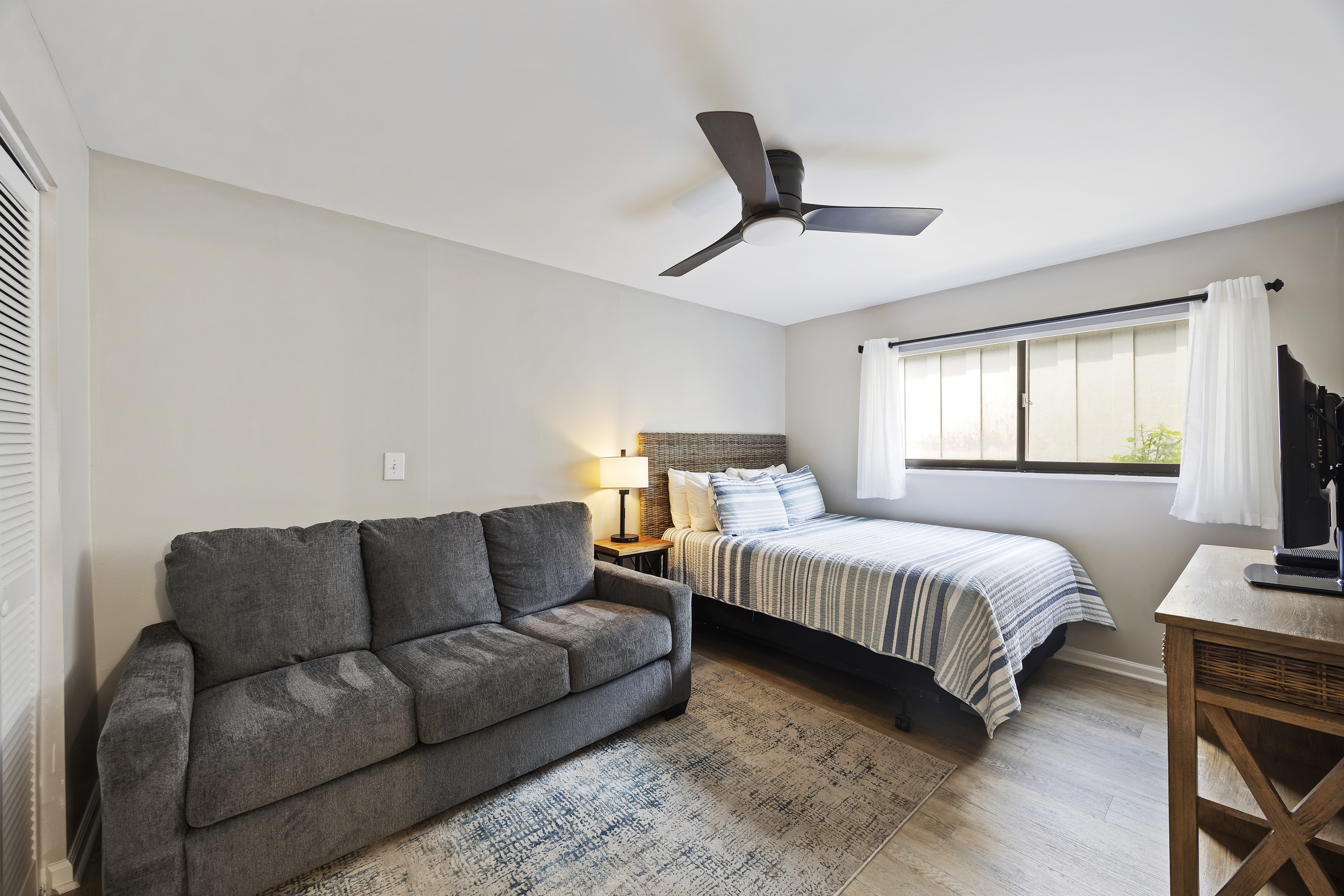 520 Queens Grant | Bedroom 2 w/ queen bed & sleeper sofa