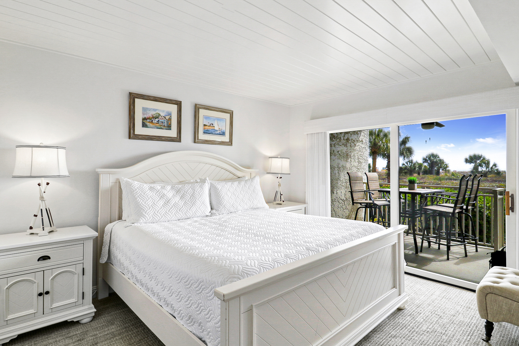 109 Shorewood | Bedroom 1 Kind Bed w/ porch access