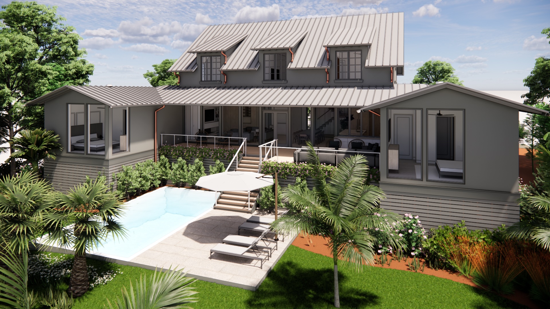 49 Sea Lane | Rear of House Rendering