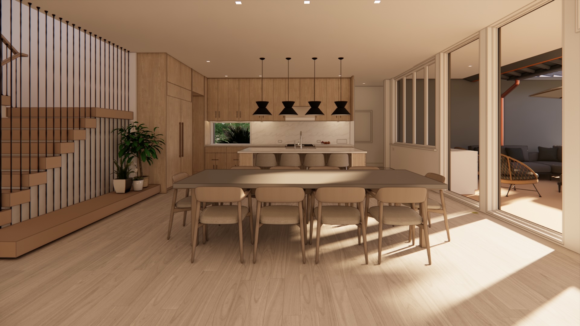 49 Sea Lane | Kitchen from Dining Rendering