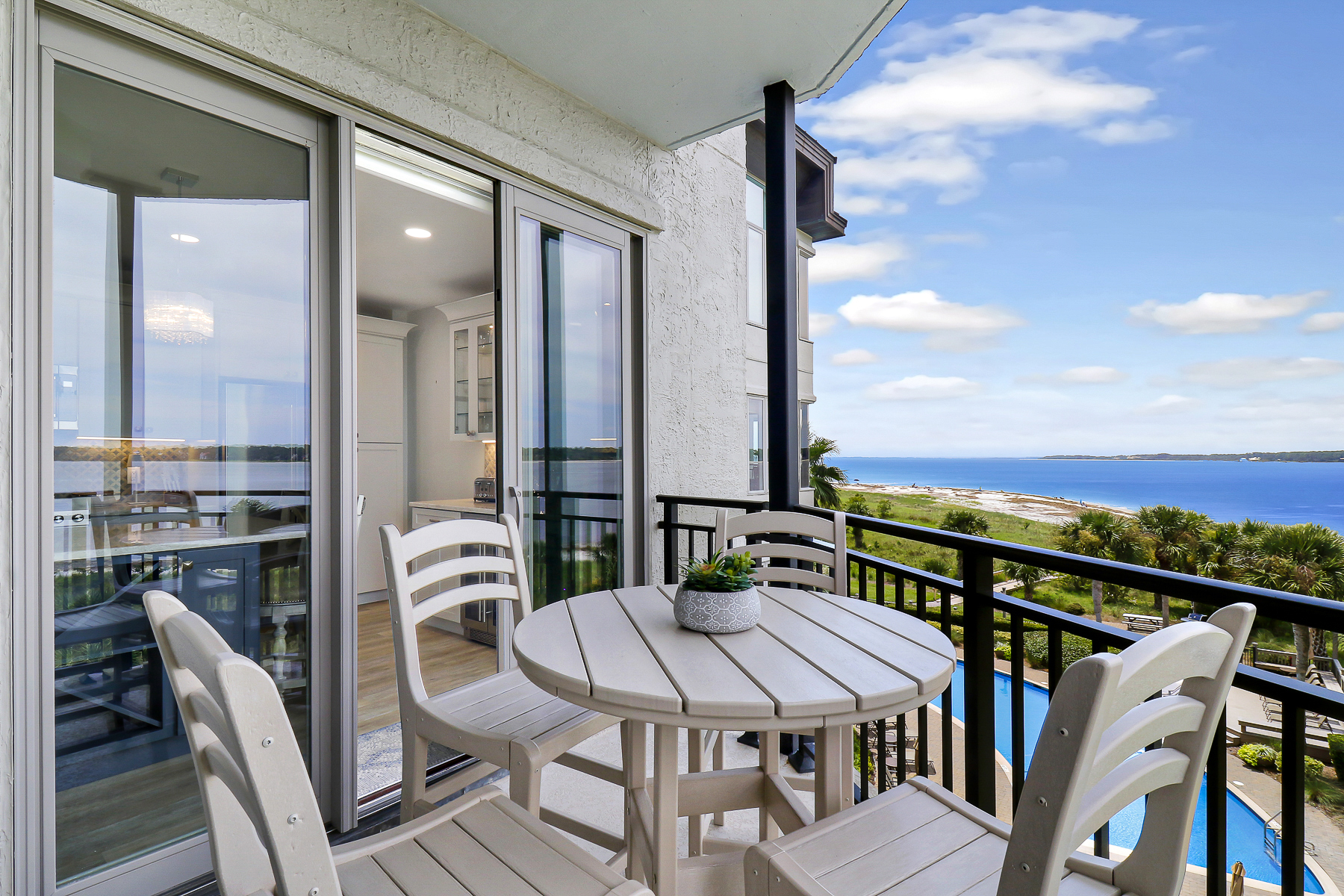 1922 South Beach Lagoon | Sunlit balcony with Sound views