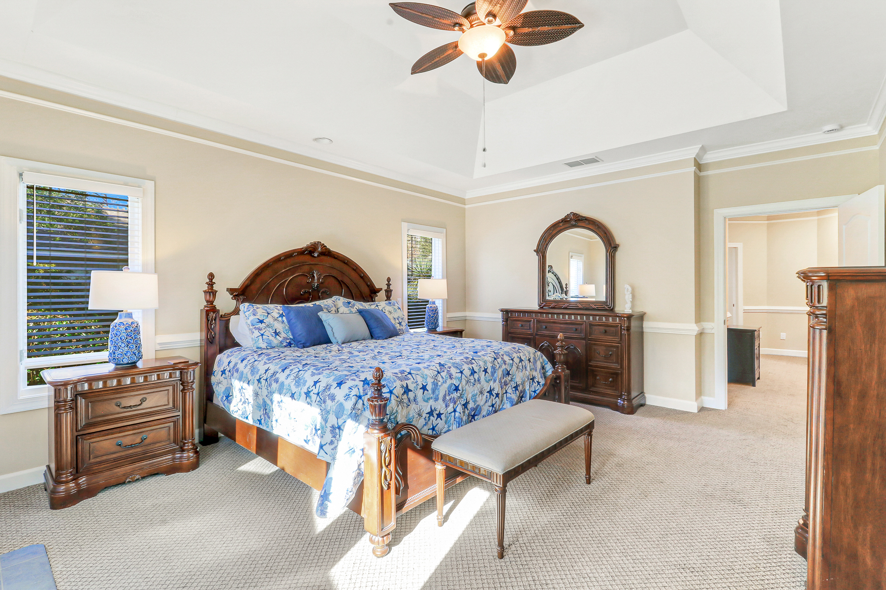 72 Full Sweep | Bedroom 1 spacious primary with King bed