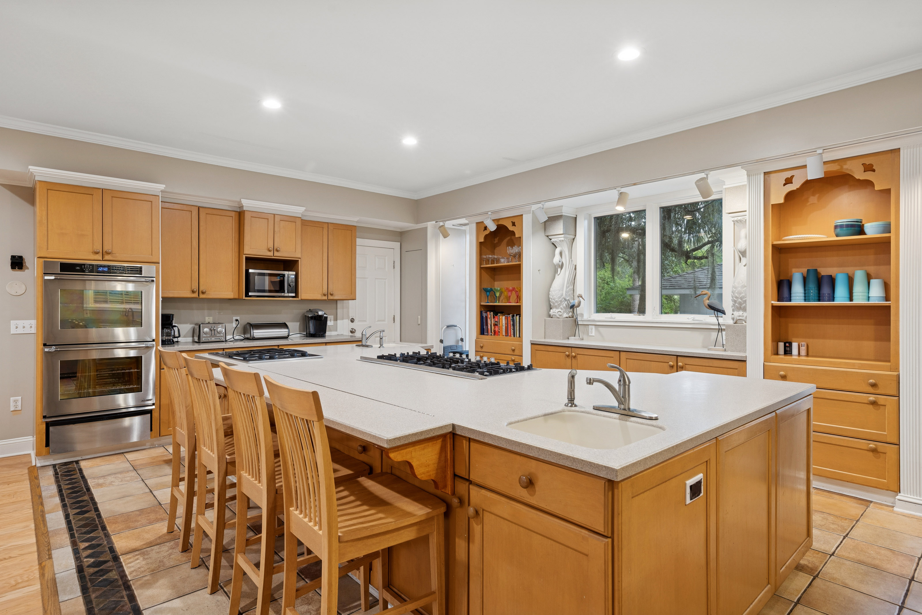 66 Dune Lane | Kitchen w large island & extra seating