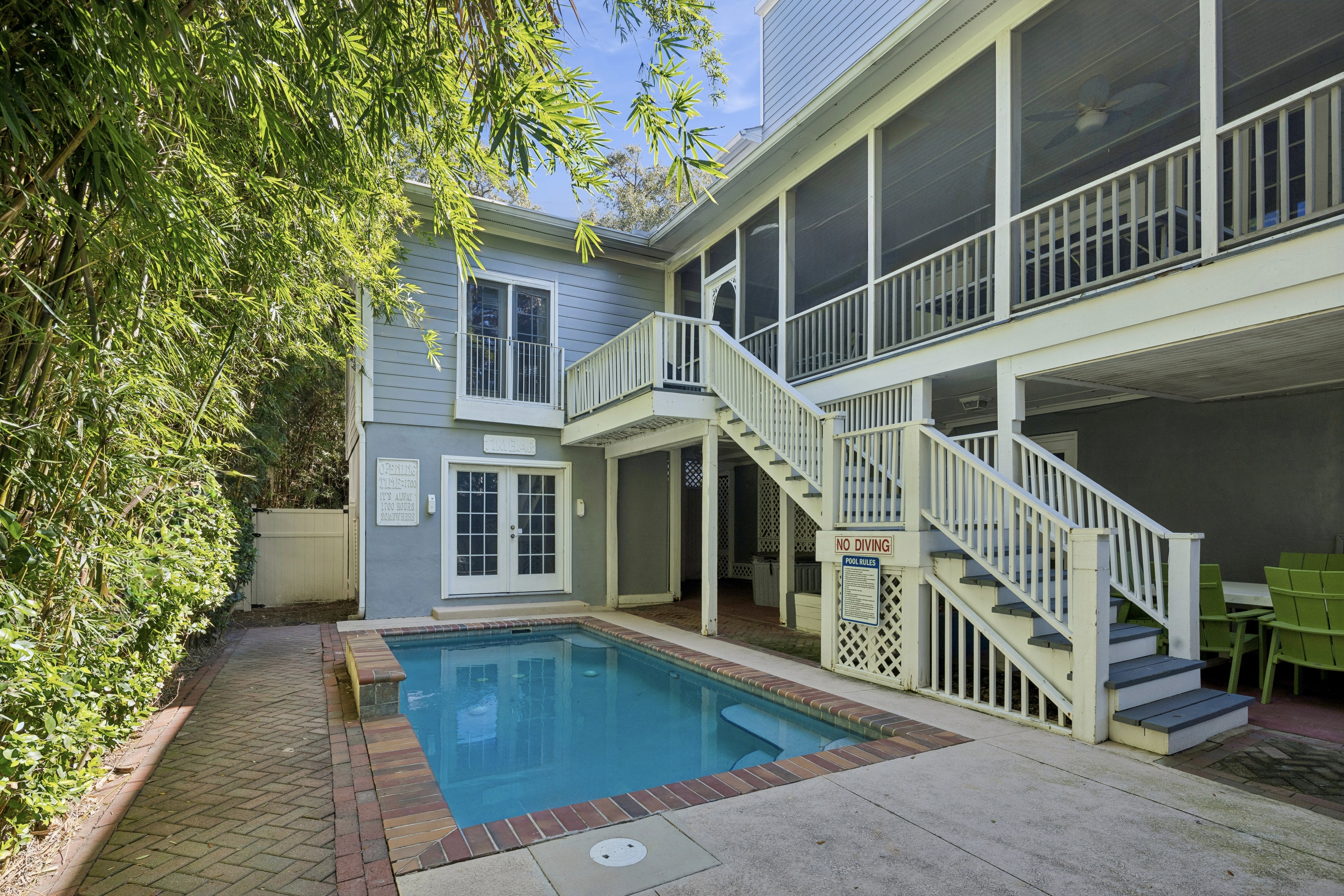 66 Dune Lane | Backyard w/ pool, hot tub, tiki hut & sauna