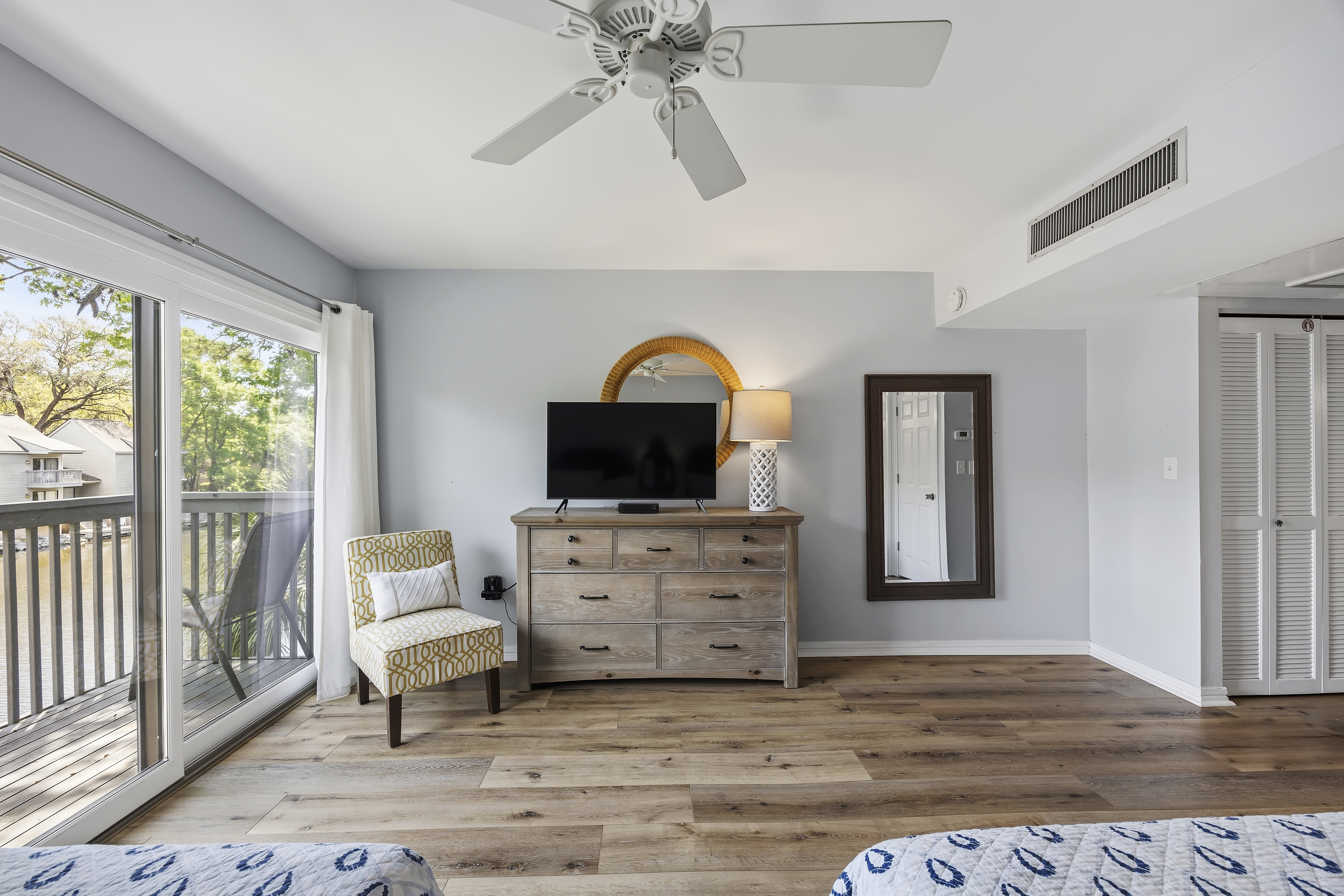 5 Hickory Cove | Bedroom 2 w/ 2 double beds & private balcony