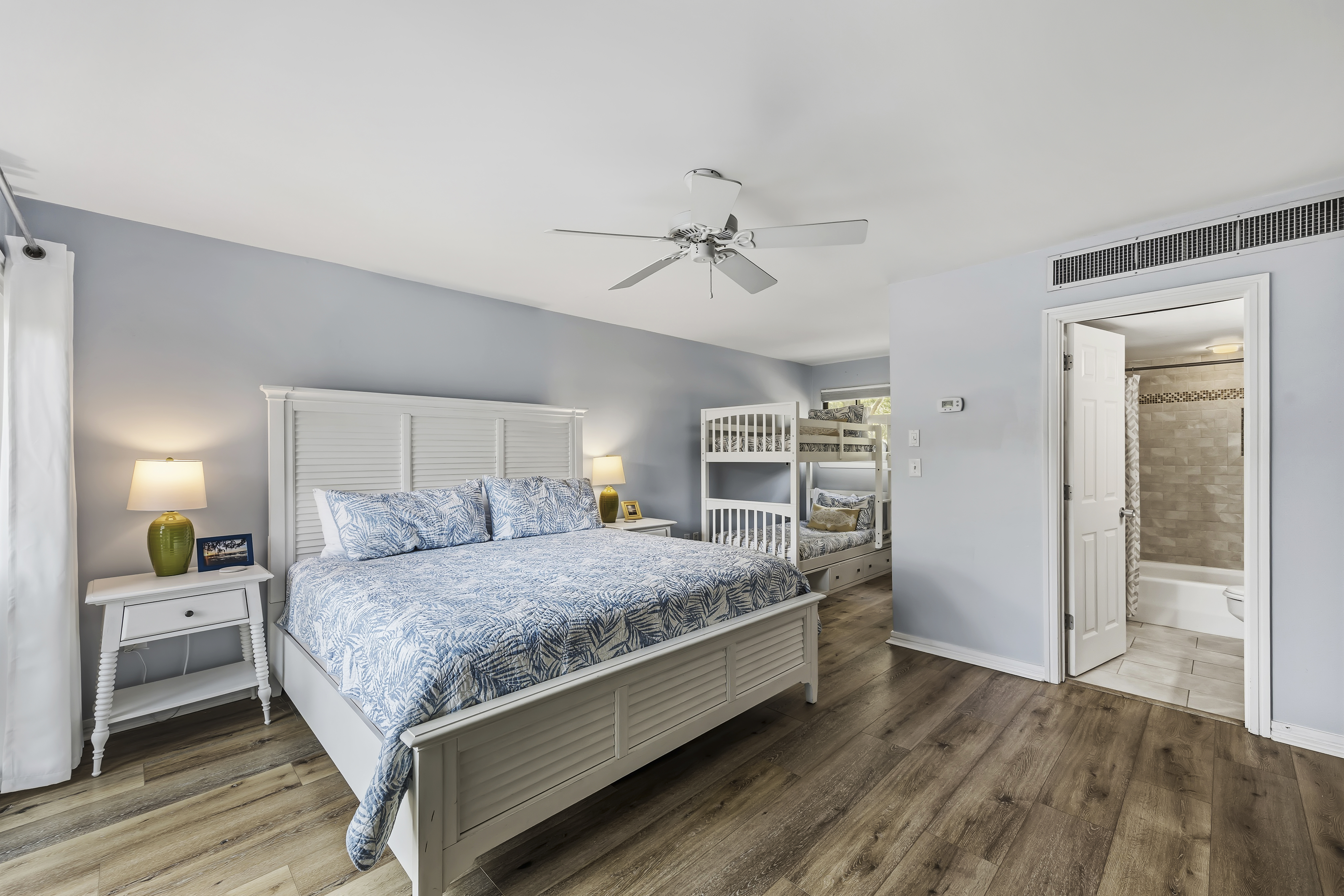 5 Hickory Cove | Bedroom 3 w/ King bed & twin bunk beds