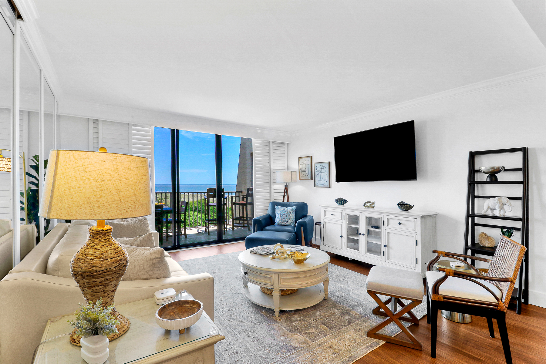 4501 Island Club | Newly furnished living room w/ ocean views