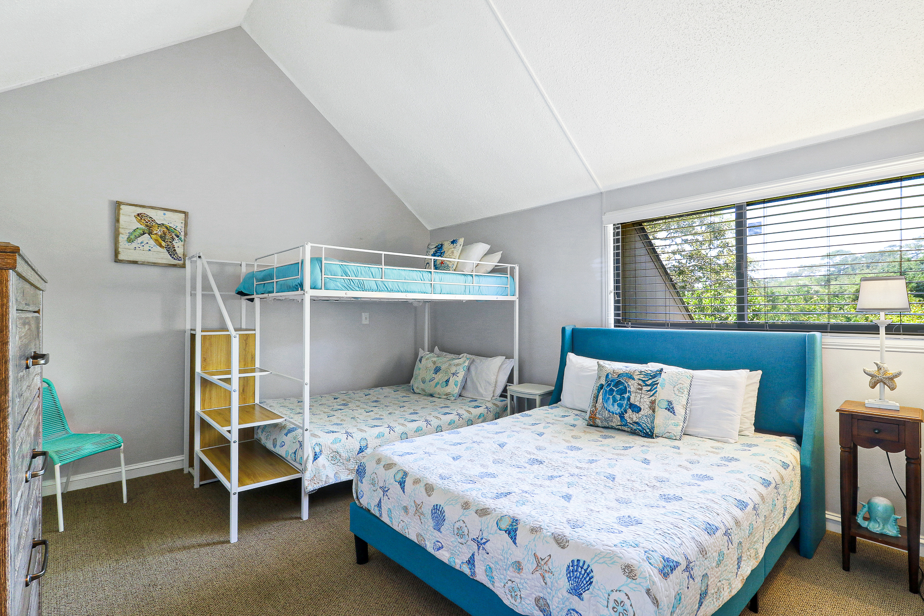 677 Queens Grant | Bedroom 3 Full over Full Bunk & Queen Bed 