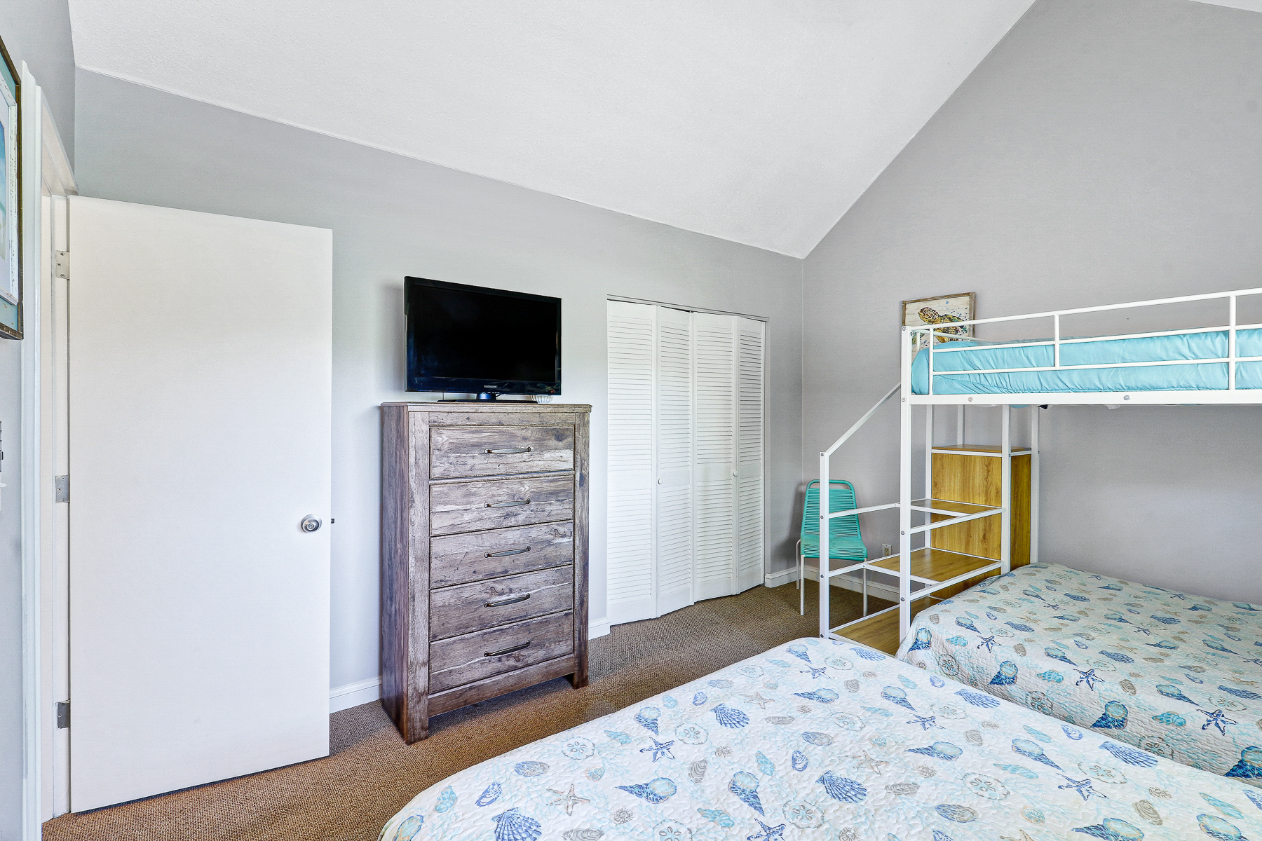 677 Queens Grant | Bedroom 3 Full over Full Bunk & Queen Bed 