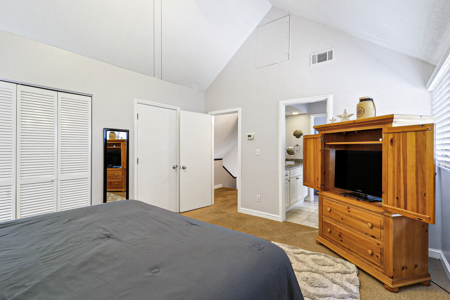 677 Queens Grant | Bedroom 2 King Bed w/ vaulted ceilings