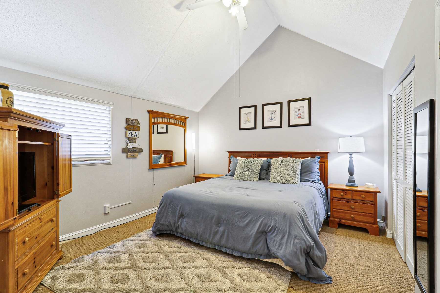 677 Queens Grant | Bedroom 2 King Bed w/ vaulted ceilings