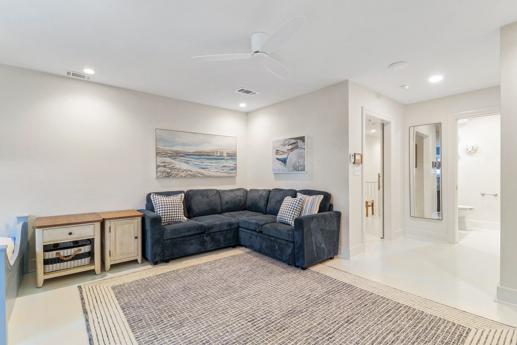 39 Turtle Lane | Bedroom 3 twin over queen bunk beds & cozy sect