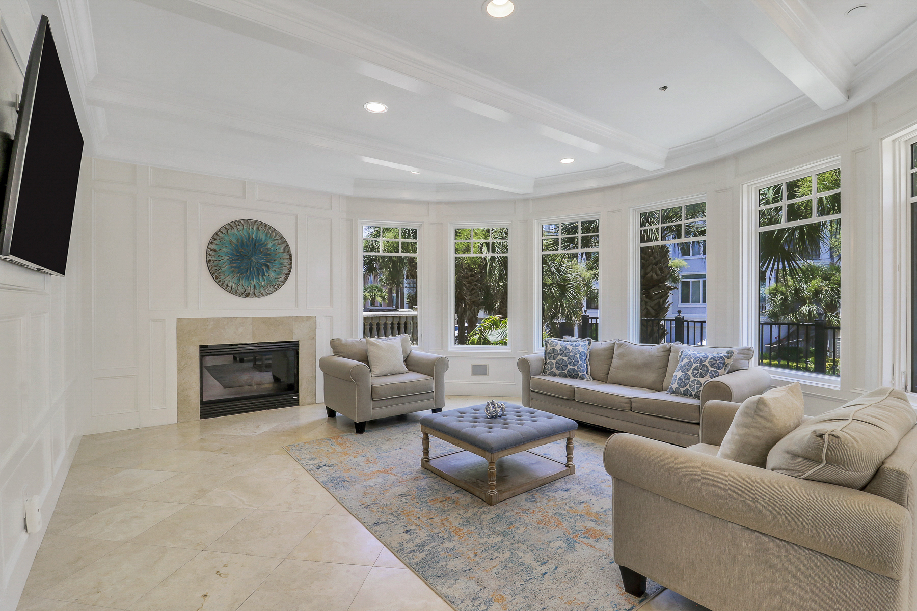 1 Collier Beach Road | 1st floor living room w/ cozy fireplace