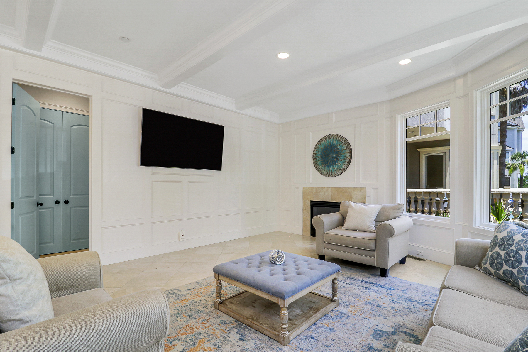 1 Collier Beach Road | 1st floor living room w/ cozy fireplace