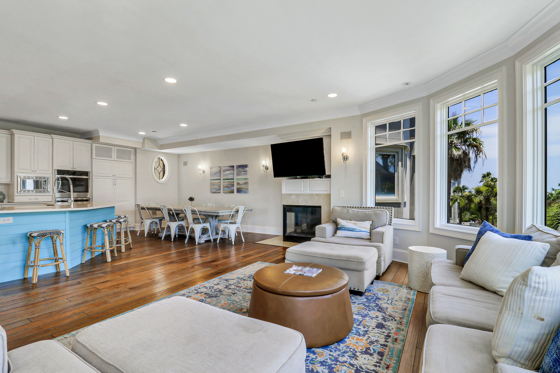 1 Collier Beach Road | Main Living room w/ fireplace and tv