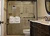 JC Resorts - Vacation Rental - Ram Sea 610 Master Bathroom with built in niche in shower