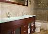 JC Resorts - Vacation Rental - Ram Sea 610 
Guest Bath - newly renovated with custom niche and glass shower doors