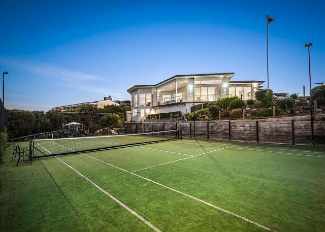 Grand Coastal Home with Tennis Court