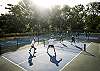 Get active playing outside!! We have 4 pickle ball courts and 4 tennis courts. We also have volleyball courts, a playground and bikes to rent.