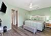 This beautiful seafoam room is the upstairs master bedroom. 