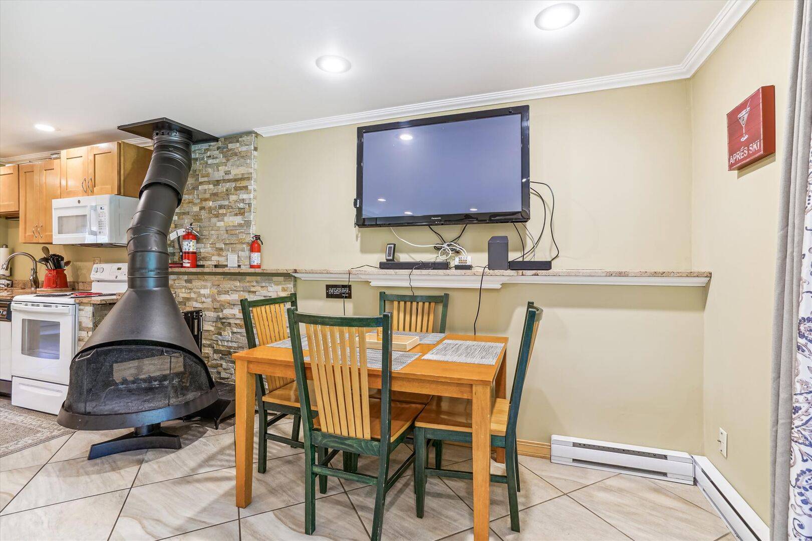 Dining Area with Fireplace
