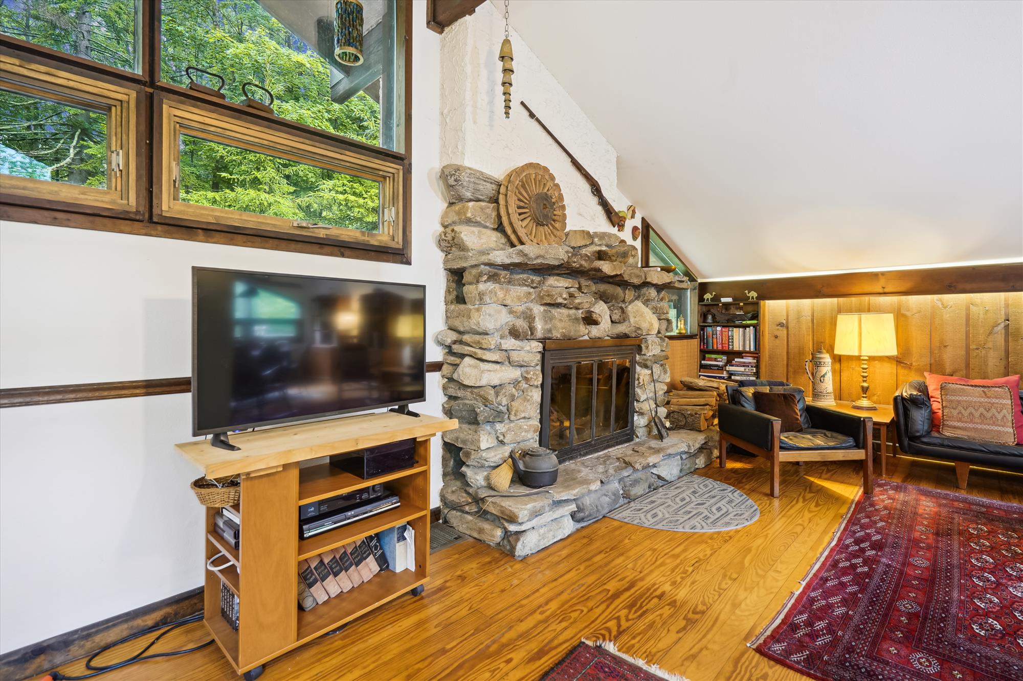 Stone Fireplace Feature