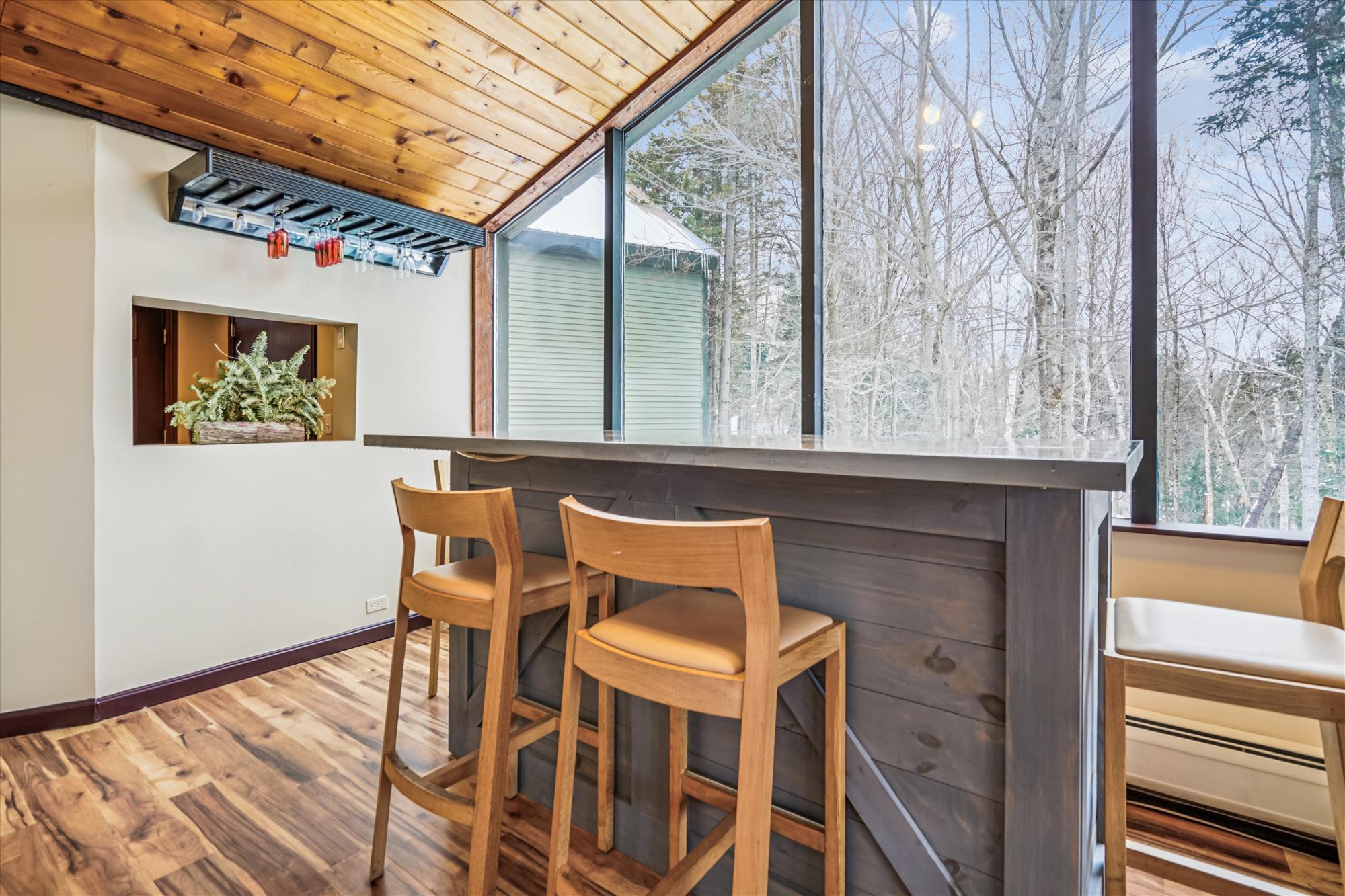 Bar Seating with Forest Views