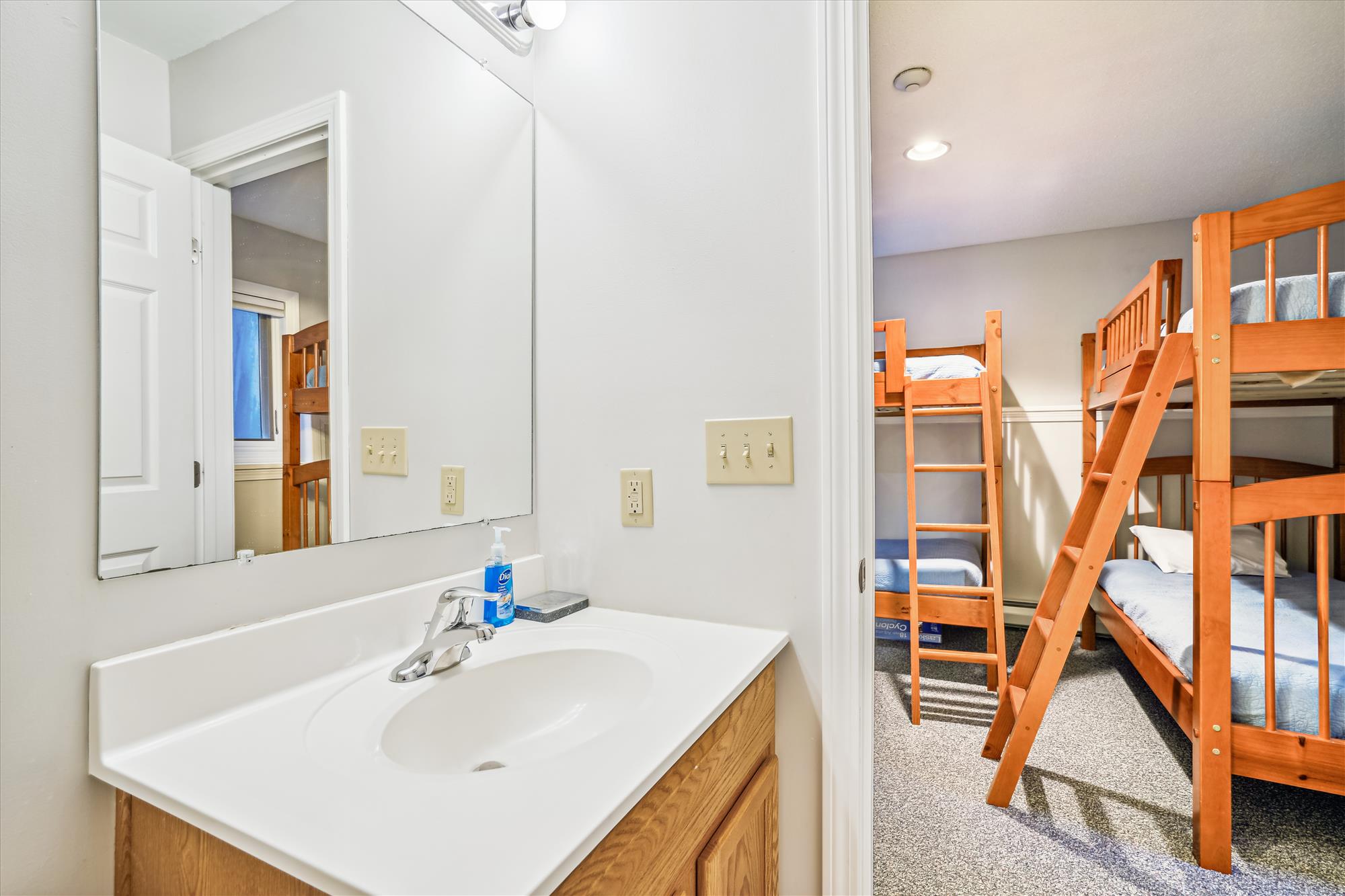 Full bathroom off of bunk room