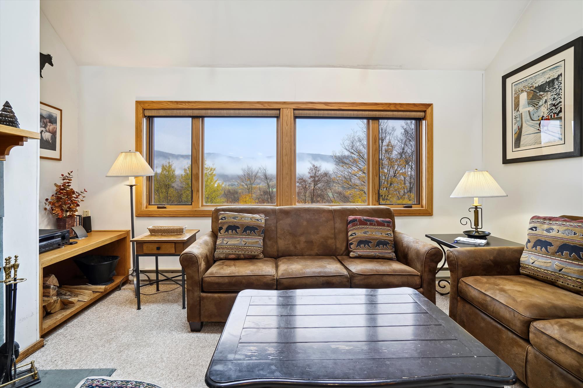 Living Room with Scenic Mountain Views