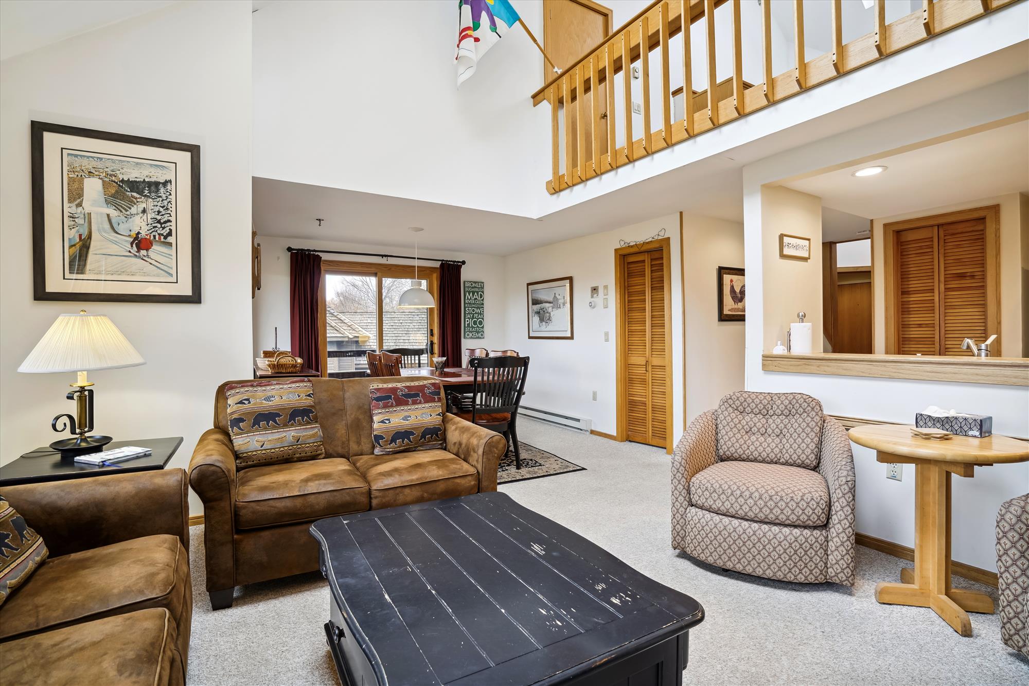 Open Living Area with Dining & Loft View 