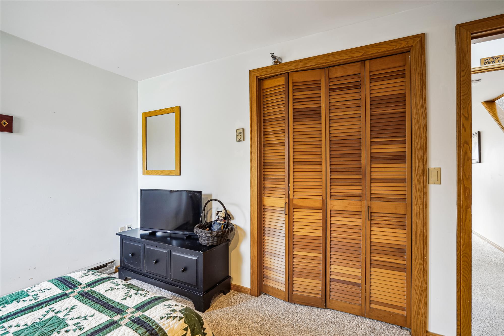 Twin Bedroom Storage and TV