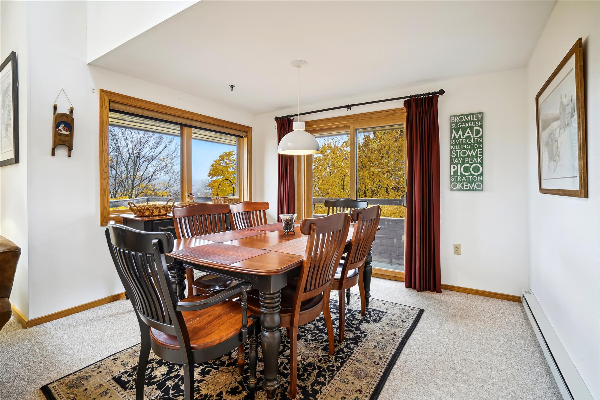 Dining Area with Balcony & Autumn Views