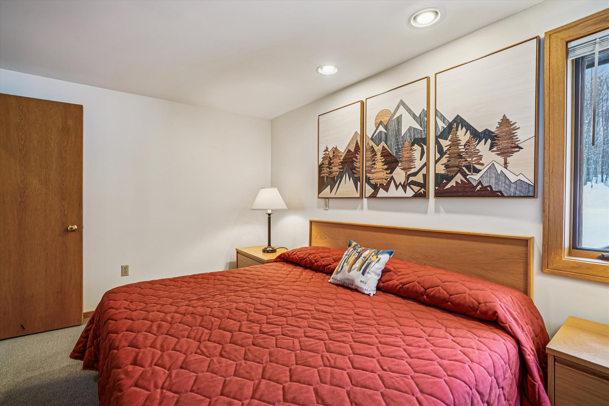 Comfortable Bedroom with Storage & TV