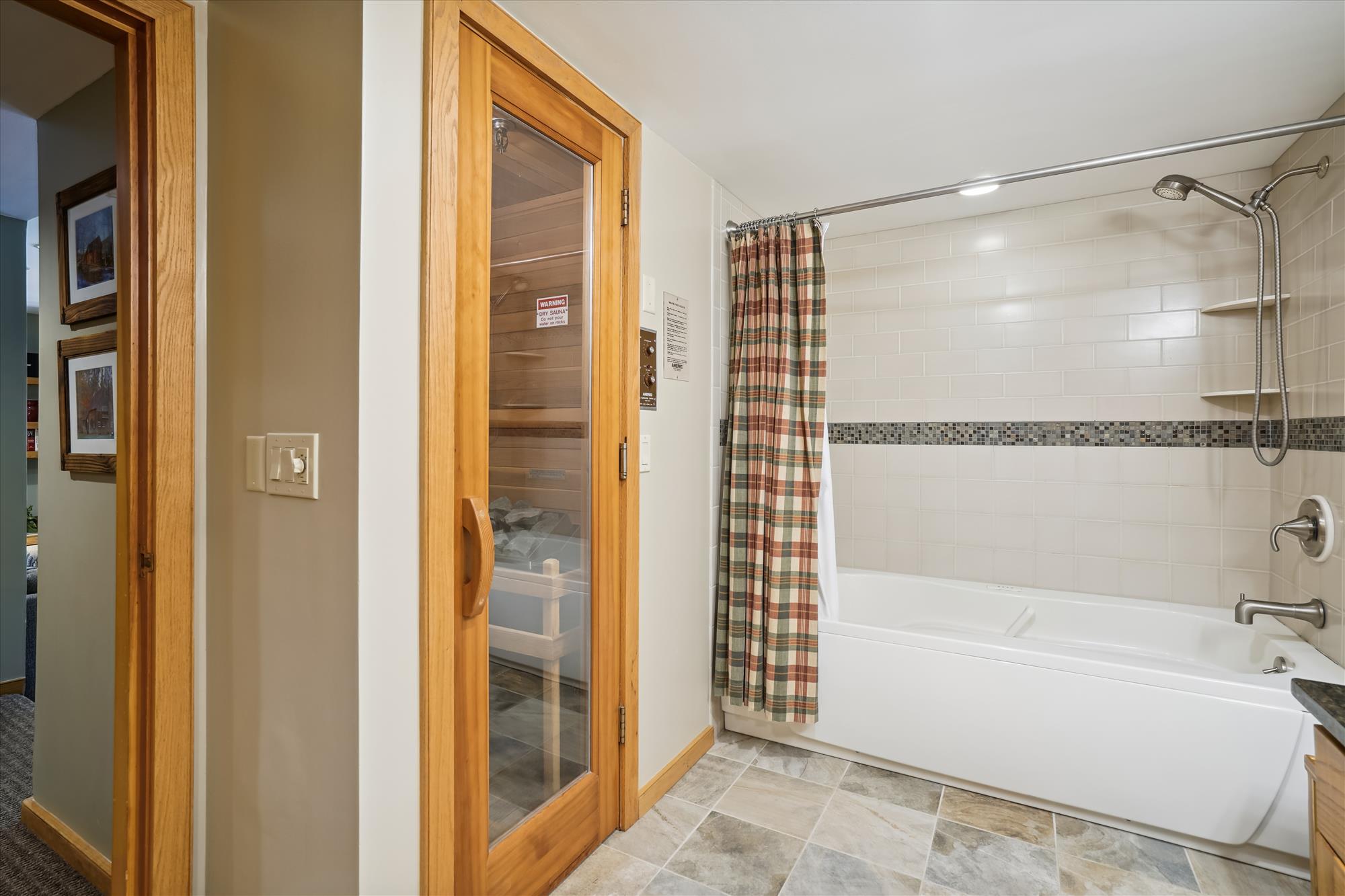 Full bathroom with Sauna
