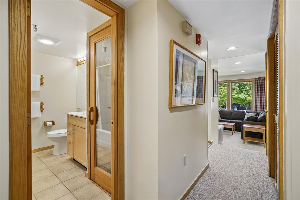 Hallway with Sauna Access