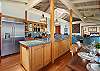 Kitchen is fully equipped with pots, pans and appliances