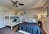 This is the perfect room for the kids! With a Queen bed and bunk bed with a double bed on the bottom and twin bed on the top, it makes for a fun environment for everyone!