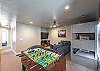 Upstairs loft is perfect for kids and equipped with a foosball table.