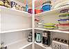 This pantry give you an idea of what appliances are available for you to use while you stay with us. 