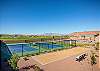 Enjoy the beautiful view of nearby Snow Canyon State Park while playing a friendly game of horseshoes or pickleball. 