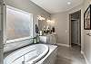 Starting your day in this bathroom is no hard task. 