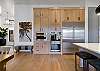 Large Fridge, double oven and microwave. 