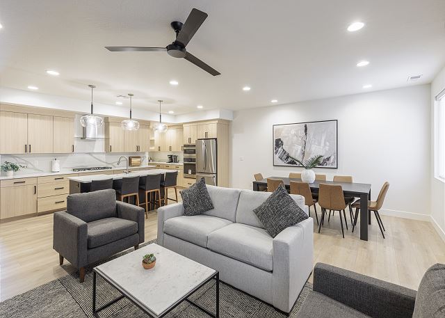 The Living Room is conveniently located adjacent to the Kitchen and Dining Table and is a great place for entertaining guests during downtime.