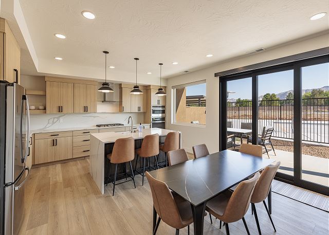 Enjoy the beautiful view outside while you prepare meals with your friends and family. 