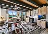 Comfortable seating, gas fireplace and flat screen TV