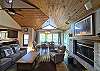 ...features a wood burning fireplace.