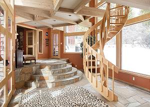 Entryway- Spiral Stair Case - Large Windows